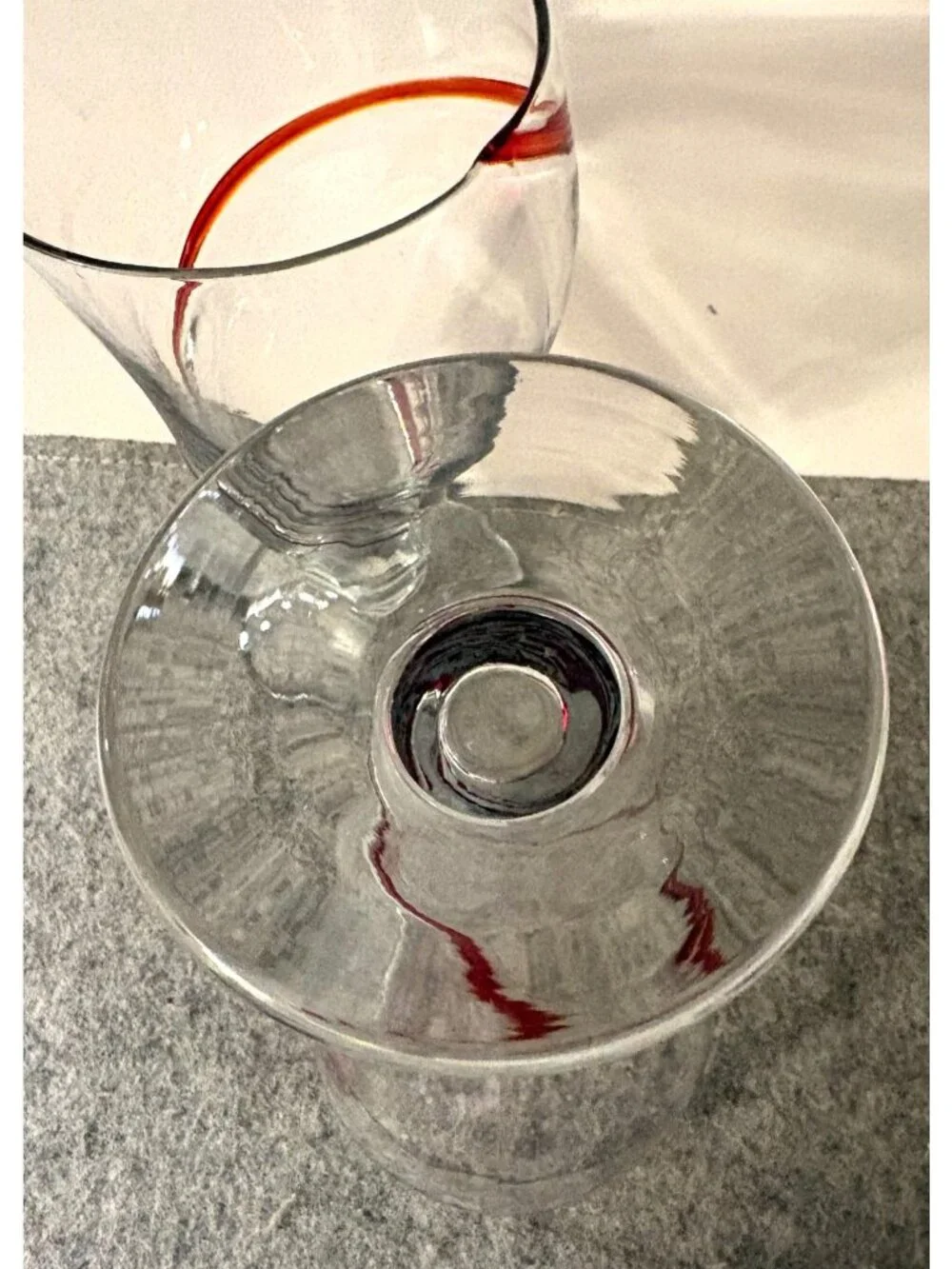 Set of 2 Pier 1 Vintage Red Tornado Swirl Parfait Glasses  6.5